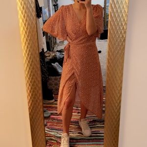 Peach and white floral. Nestled and co midi dress